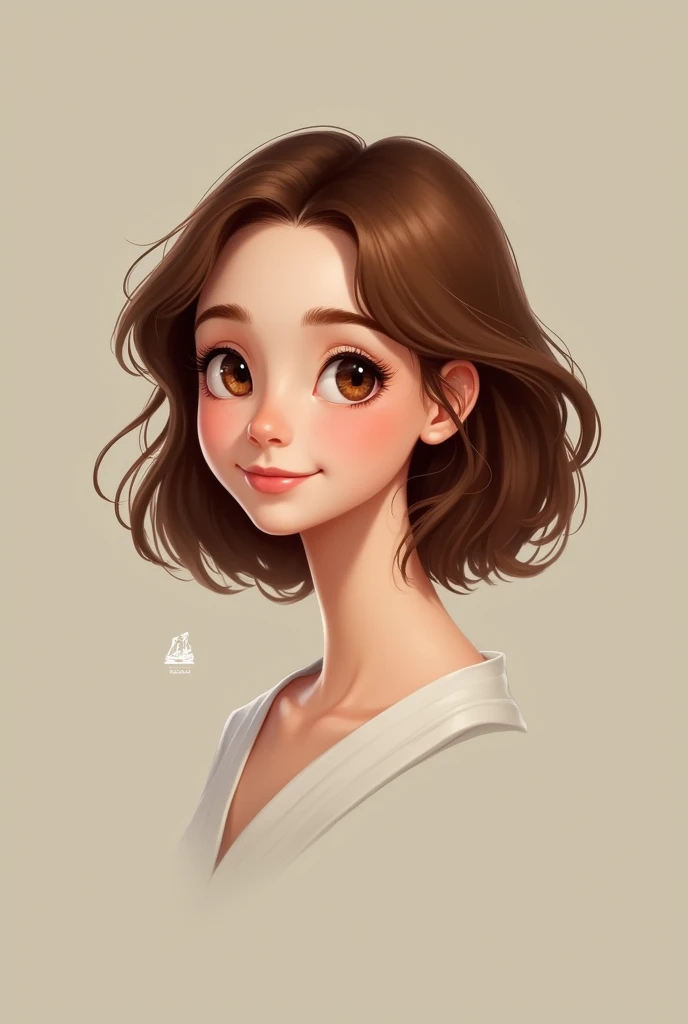 Brown-haired girl with short hair