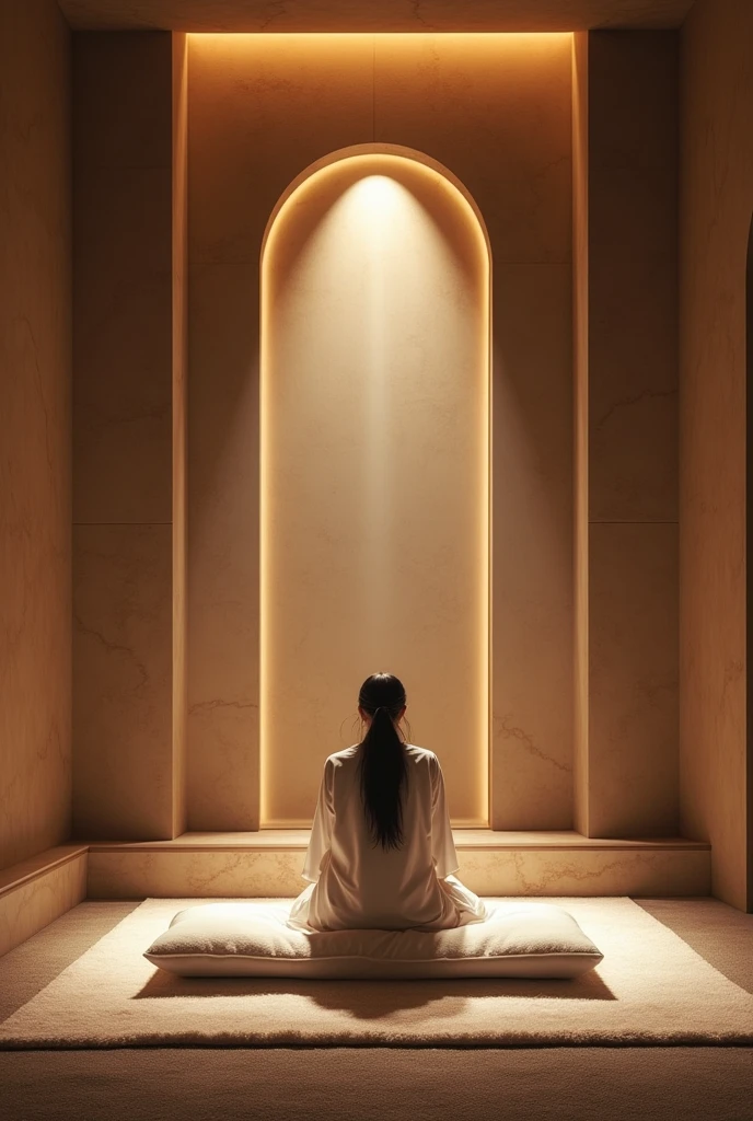 Prayer space Comfortable space where you can kneel without discomfort. Place a soft rug or special cushions on the floor, that are thick enough to cushion your knees and provide a comfortable posture. If you prefer, a padded prayer bench can be an alternative, providing greater comfort and support.