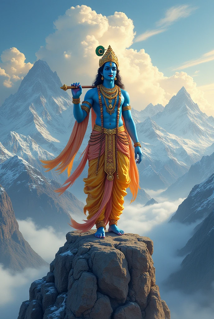 Elite lord Krishna on the top of the world