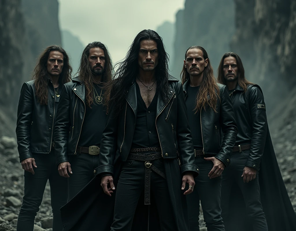 Create a concept photo for a male metal band