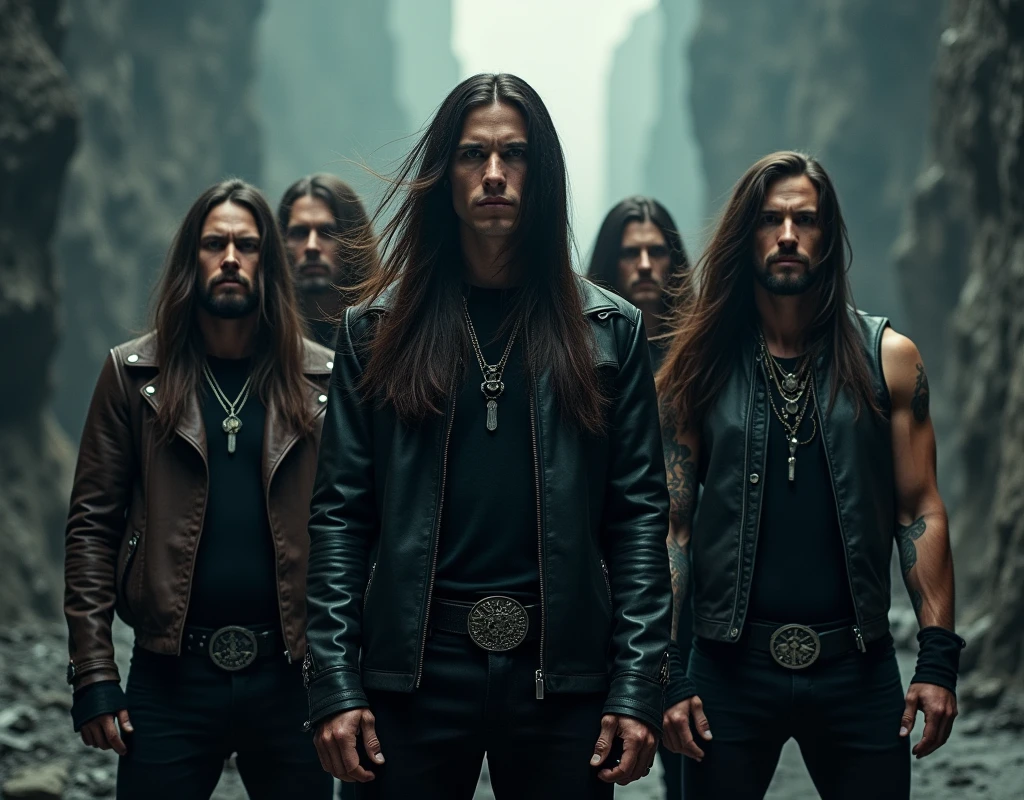 Create a concept photo for a male metal band