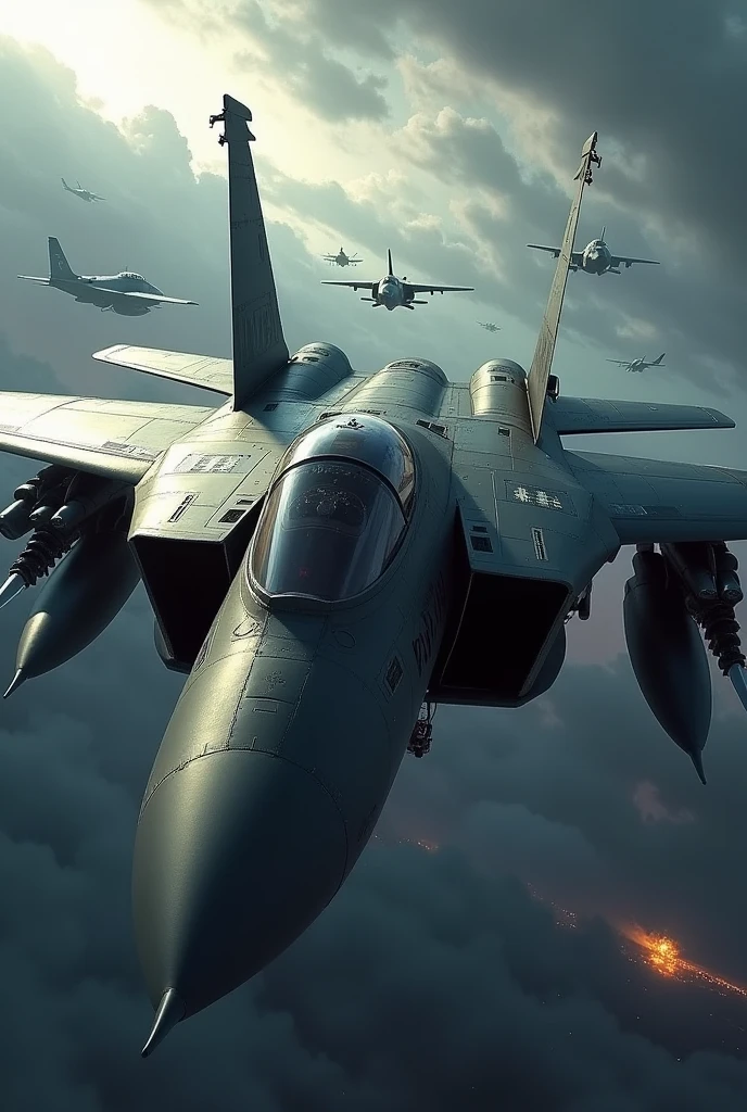 Draw me military combat plane