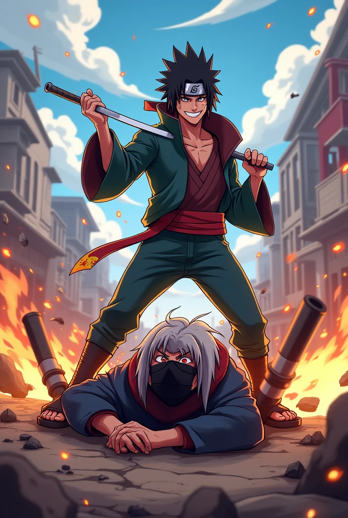 Prepare youtube thumbnail for my title "Madara's Downfall: Hashirama Rises in Free Fire” comedy