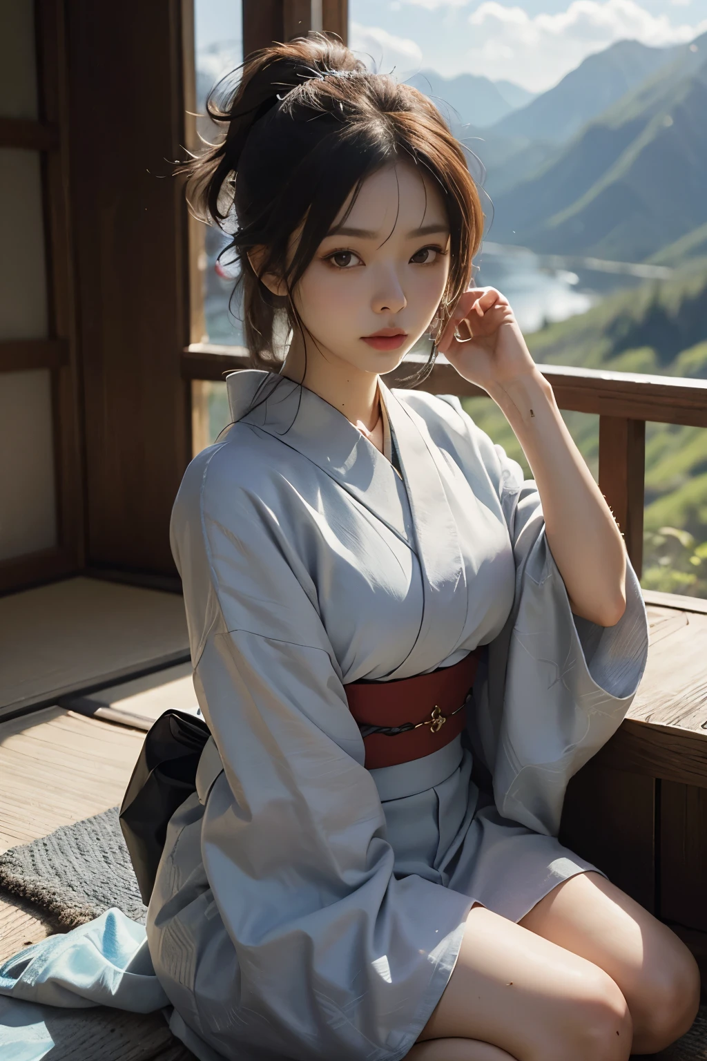 Beautiful,Junko Ishihara,Over Amagi,??????????,Edo Period,Joren Falls,Flame of Love,Disheveled Japanese clothing,In the mountains,The twists and turns of the deep mountains,Flames of Passion,Mature women in their thirties,A devoted beauty,Disheveled Hair,Disheveled outfit,A half-crazed woman obsessed with love,Disheveled, thin kimono,Thin yukata,A distraught yukata wearer,Female Artist,Narrow eyes,Single-minded gaze,Simple string belt,