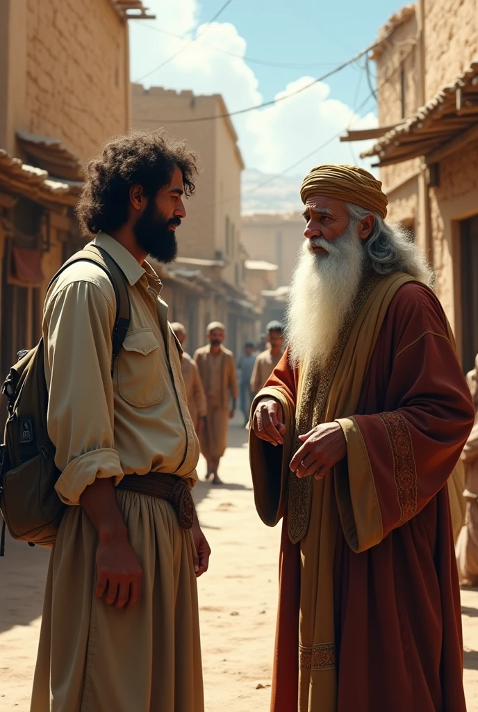 A man came to the village street and spoke to Baba, an Islamic dervish