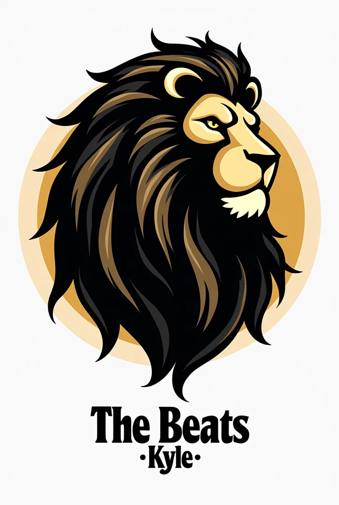 Crée un logo en forme de Lion en noir et or SOUS LENOM DE THE BEATS KYLE