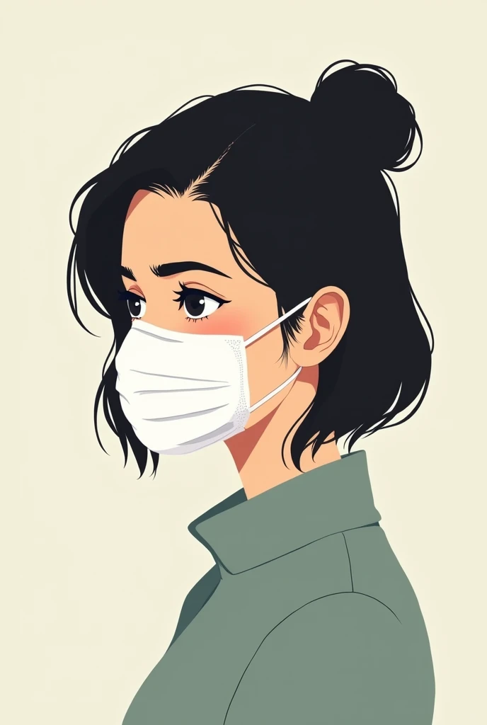 gorl wearing a mask sideview clip for infographic