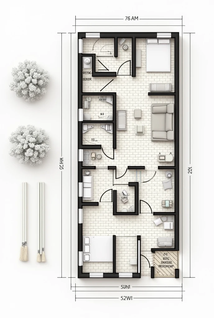 Brick floor plan design for architects