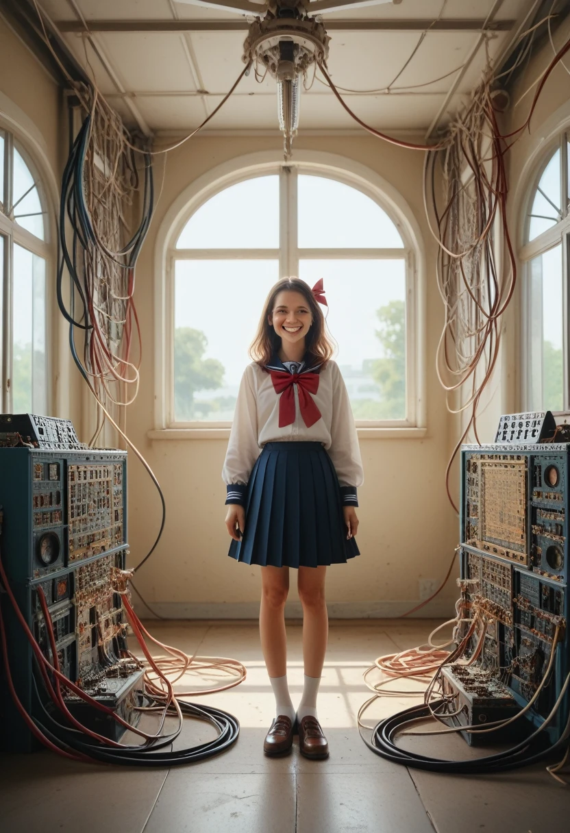 (masterpiece:1.4), (best quality:1.4), (high resolution:1.4), (masterpiece, best quality, high resolution:1.4), giffany, school uniform, (cable bow:1.1), smile