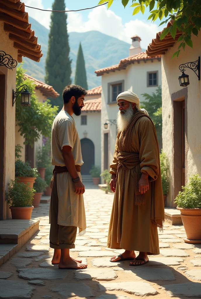 On the street of a beautiful village a man came and stood and talked with the Islamic dervish Baba