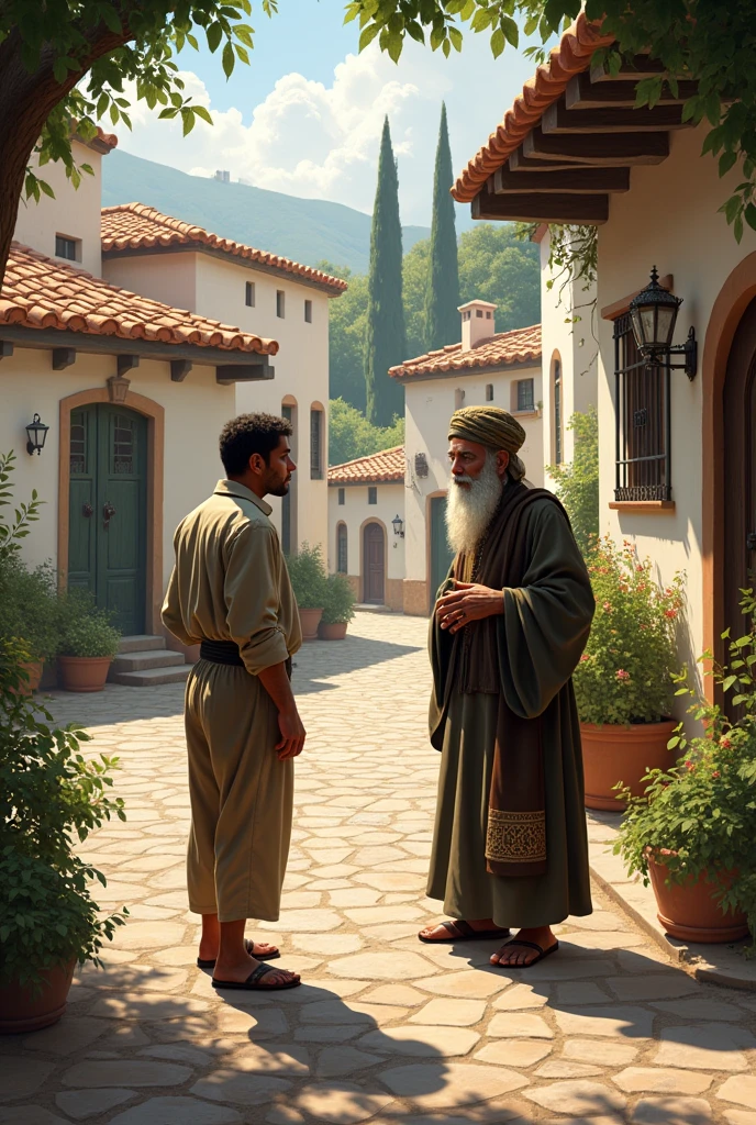 On the street of a beautiful village a man came and stood and talked with the Islamic dervish Baba