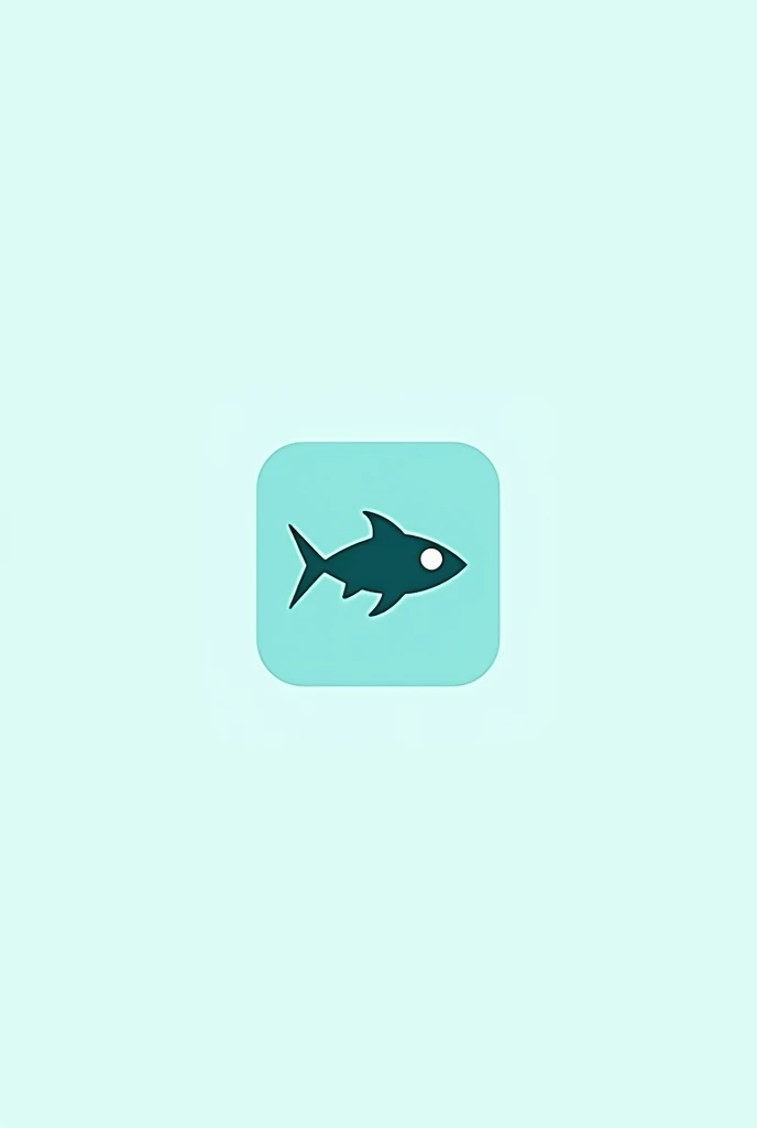 Fish processing plant logo in light turquoise tones in a frame