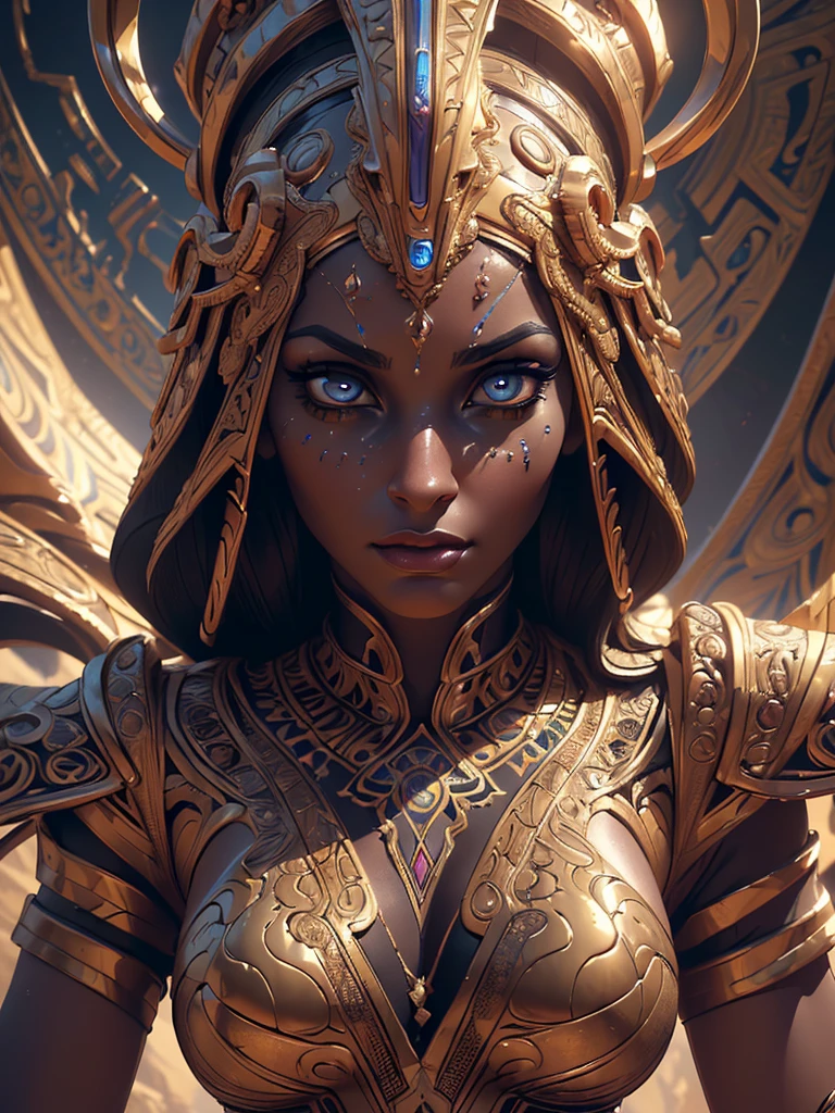 (hyperrealistic,photorealistic,8k,best quality,masterpiece:1.2),ancient Egyptian alien woman,(beautiful detailed eyes,beautiful detailed lips,extremely detailed face and features),(digital painting,cinematic lighting),(futuristic elements,advanced technology),(dramatic lighting,moody atmosphere),(complex detailed elaborate background),(intricate ornate details),(dynamic pose,powerful expression),cinematic composition,striking colors,unreal reality