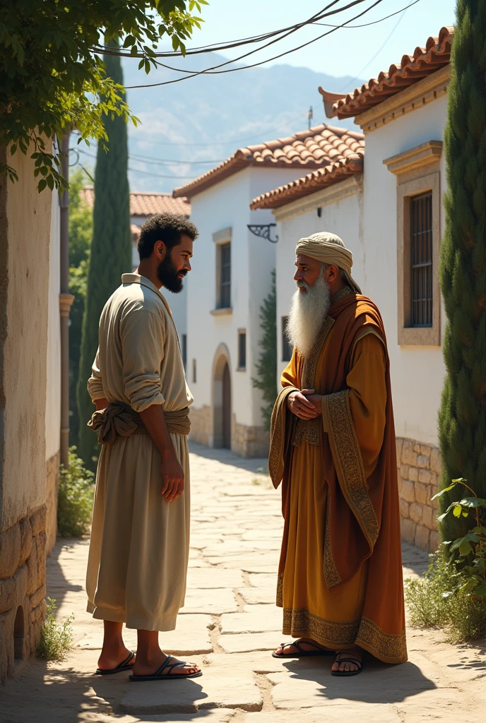 On the street of a beautiful village a man came and stood and talked with the Islamic dervish Baba