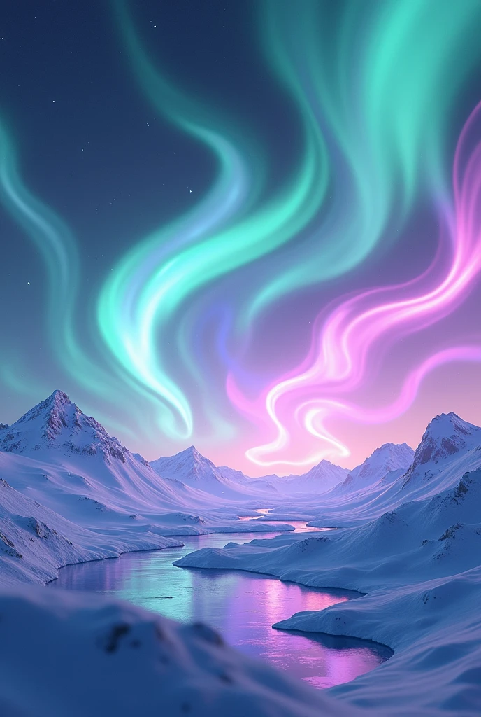 3D Render abstract background, aurora borealis