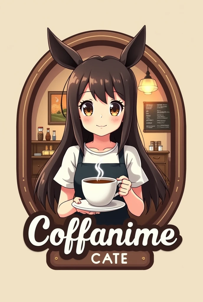 I want a logo for an anime themed cafe, The cafeteria is called "COFFANIME" and I want it to appear as an image of MY COFFEE SHOP
