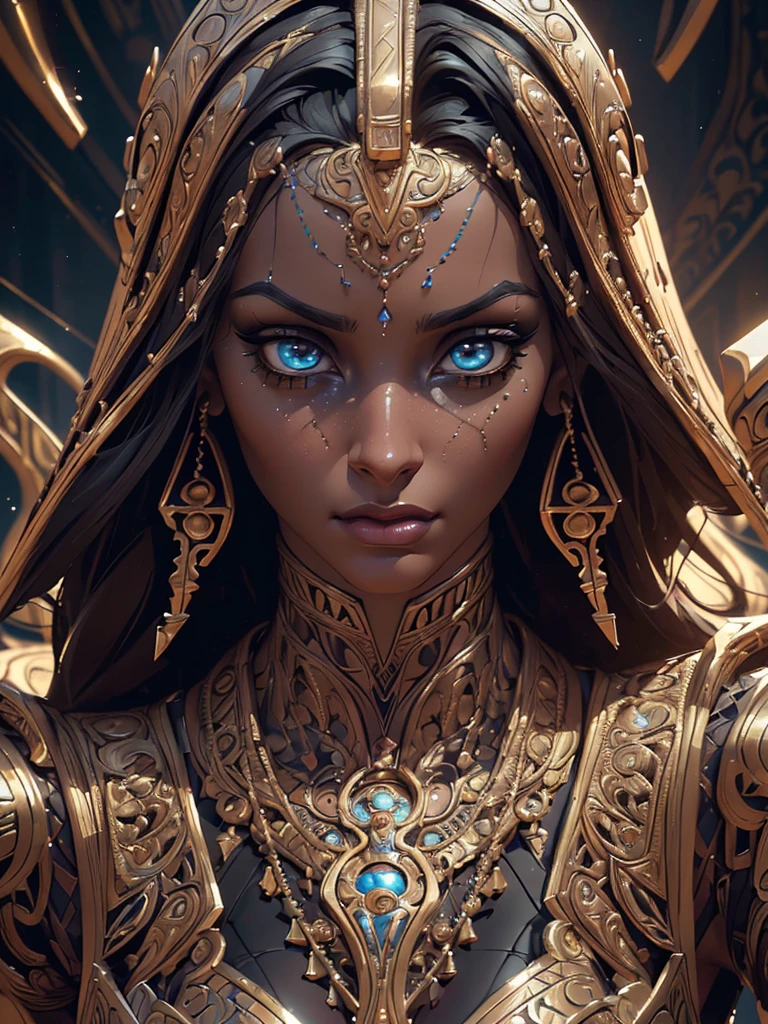(hyperrealistic,photorealistic,8k,best quality,masterpiece:1.2),ancient Egyptian alien woman,(beautiful detailed eyes,beautiful detailed lips,extremely detailed face and features),(digital painting,cinematic lighting),(futuristic elements,advanced technology),(dramatic lighting,moody atmosphere),(complex detailed elaborate background),(intricate ornate details),(dynamic pose,powerful expression),cinematic composition,striking colors,unreal reality