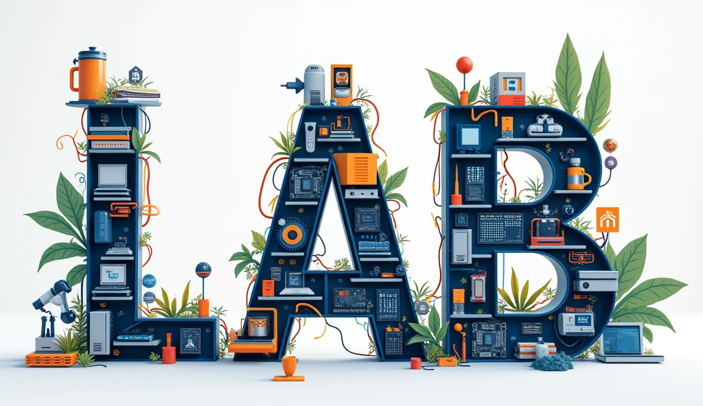 Illustrate the words "Computer Lab" and have each letter completely filled with an object from the field of computer science. Let the size be 2250x1680
Illustration concept:
C: CPU (Central Processing Unit)
O: Optical Mouse
M: Motherboard
P: Power Supply Unit
U: USB Flash Drive
T: Tablet
E: Ethernet Cable
R: RAM (Random Access Memory)
L: Laptop
A: Arduino Board
B: Bluetooth Headset
