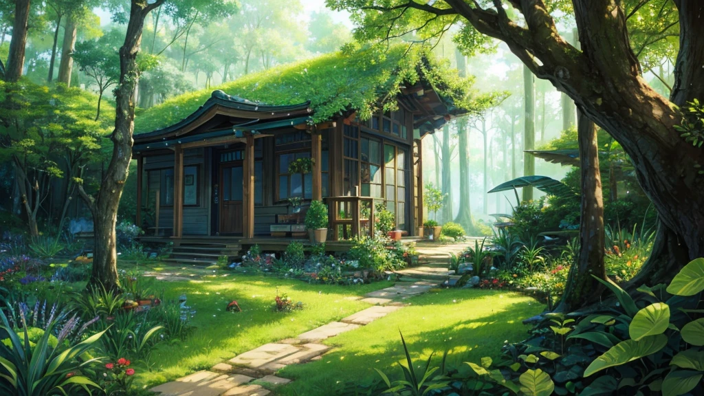 highest quality、lush forest and plants