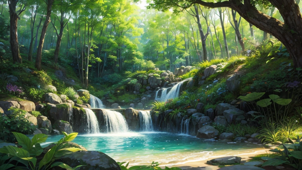 highest quality、lush forest and plants