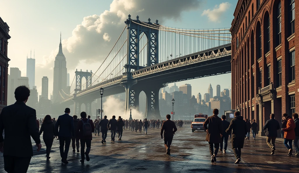 Brooklyn bridge falling d
own