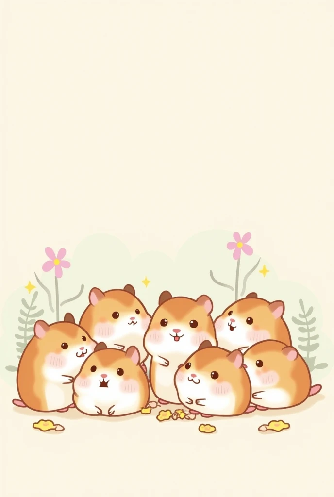 kawaii tiny hamsters wallpaper