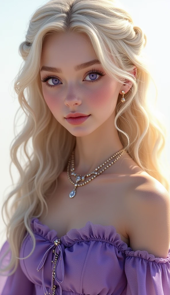 1 girl, full body shot (1.3),close up face shot (1.3), face shot, corridor,Soft Light, Targaryen Beauty,dress,Light-haired,long hair,
white background, gorgeous Targaryen girl, with thick and long wavy the palest of golden glossy hair, big and large wide deep plum purple bright eyes, long and thick curly golden eyelashes, upturned nose, high nose bridge, fullest and plumpest with a pout at the top rosy red luscious lips, oval face shape, shorter face, shorter chin, tiny face size, pale milky white traslucent perfect skin, whitening skin, hourglass curvaceous shaped body, tiny and narrow waist, rounded hips, long and slender beautiful legs, big perfect brests (1.4), large breasts, bust size 84 cm, waist 60 cm, hips 86 cm, bra size 32 C, tall at 5’7, full body image, realistic, photorealistic, ultradetailed, skin texture, hyperealismHigh Resolution, Closed Mouth, highly detailed, high resolution 8K, wearing a Targaryen princess dress with intricate golden dragons dancing sewed on the purple dress dress highliting her horglass body, detailed jewlry, 18-years-old