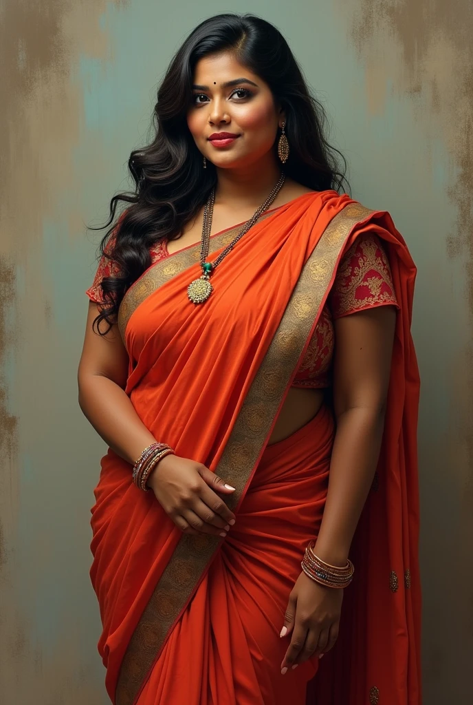 Indian hot Chubby women with saree