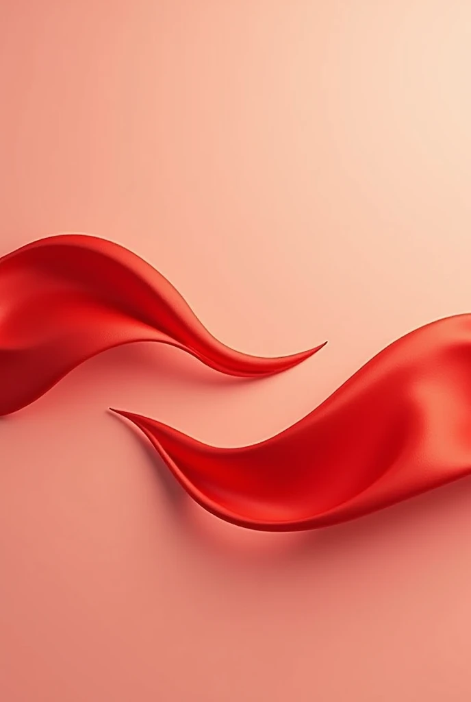 2 soft curved silk strips of the Vietnamese flag , parallel on both sides and empty in the middle, the bottom part is bigger than the top part