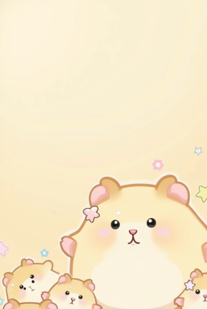 kawaii tiny hamsters head wallpaper
