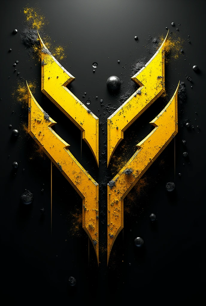 Create a crazy with "CLANS V" metallic yellow color with black background
