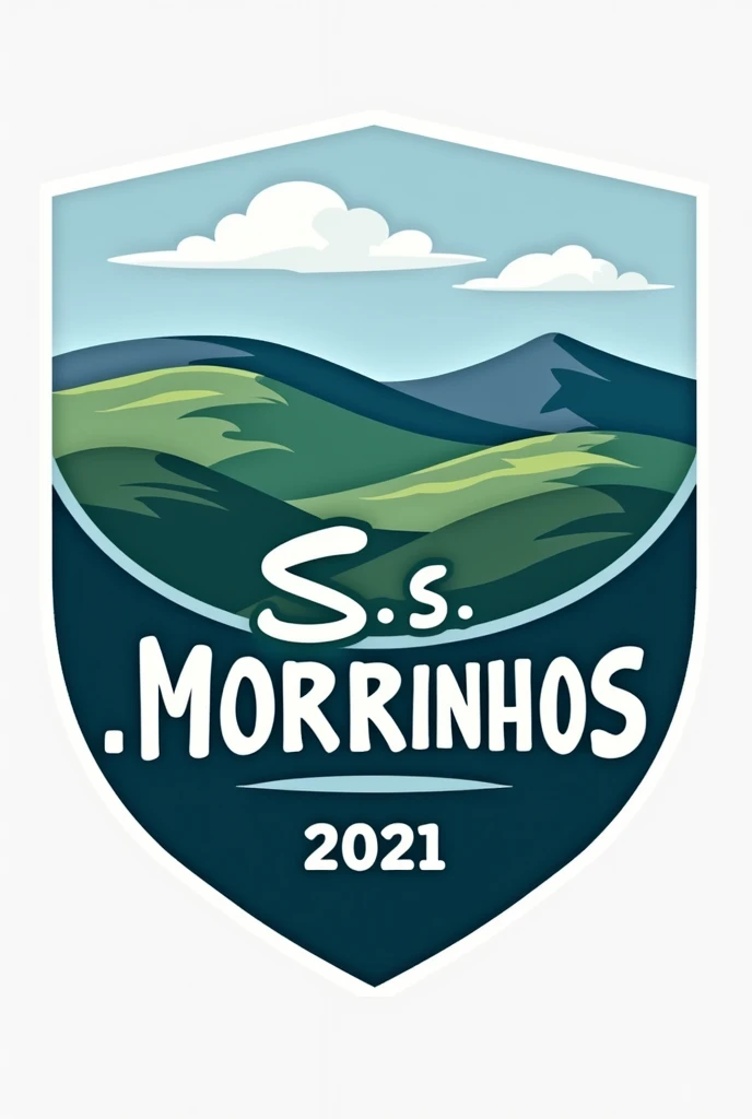 Soccer team logo, with the name S. It is. Morrinhos with the foundation of 2021, have some hills in the logo