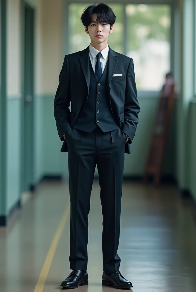 Yoongi from bts in school uniform 