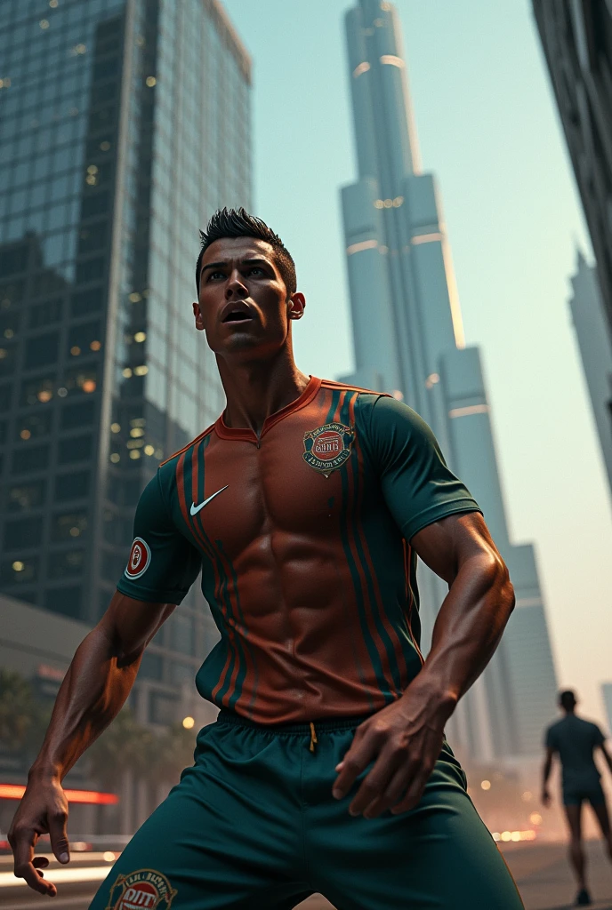 Ronaldo is killing mujhe near Burj Khalifa