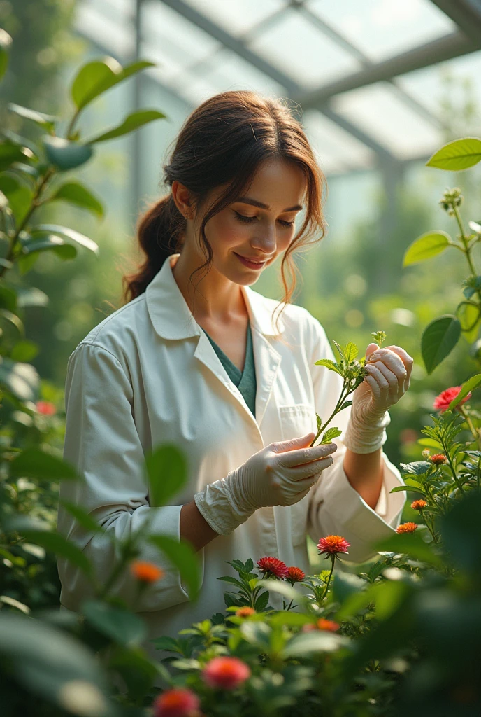 Generate an image of a female plant doctor