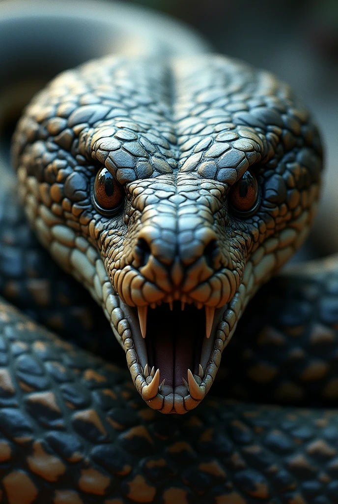 looking at the camera snake anger face