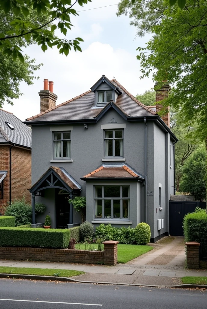 2 story house, grey in london suburbs