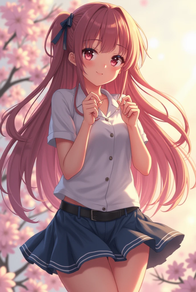 generates an anime girl who is showing her uncovered ass