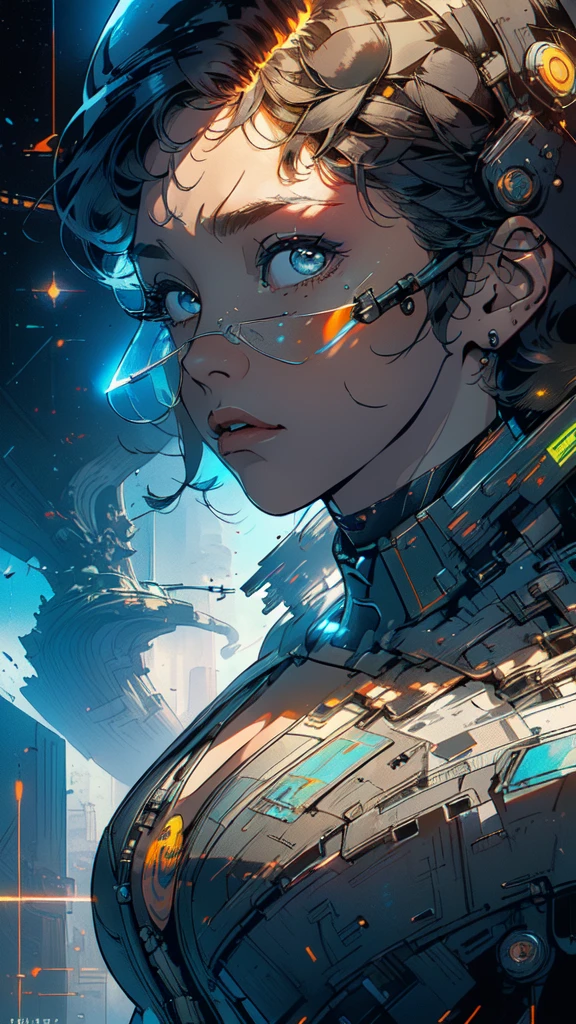 (((masterpiece, highest quality))),(((solo:1.2))),(((1girl:1.2))),32k wallpaper, very detailed, poster, vintage science fiction,(((((geometric cinematic movie poster))))), ((((bauhaus)))),(((abstract))),((((mid century modern)))),(((((portfolio))))),(((((Close-up))))),(((((bust up))))),((((more various angle)))),(((highlight))),(((complete. detailed face))),(((Extremely talented))),(((most complecated machine))),(((Overall colorfully))),((((((Absolutely simple background)))))),(((((detailed futuristic machine))))),(((Cleavage))),(((marvel super heroes))),(((rainbow color scheme))),(((Very detailed UI))),(((So many meters))),(((orbital period))),(((Mouth wide open, expression of shock))),