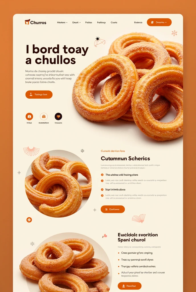 Make me a churros online page template
