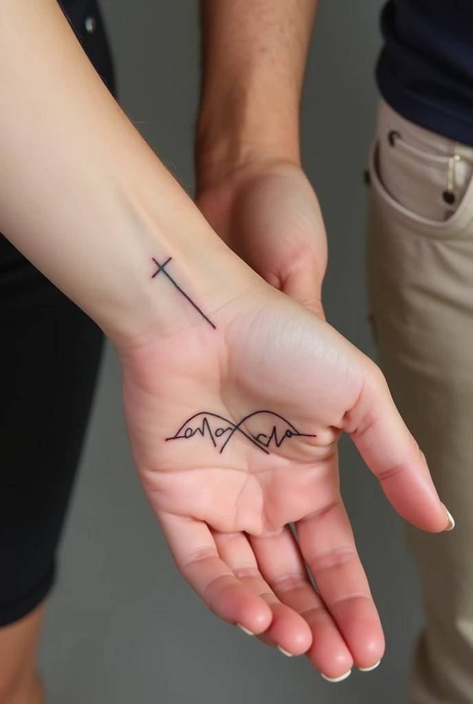 Simple and original tattoo for couples, aestethic