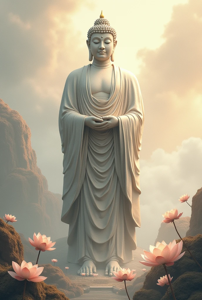 Buddha ji portrait on 3feet x 8feet frame  standing 