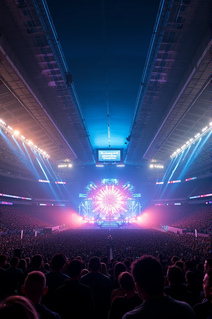 Stadium with Coldplay concert and oasis