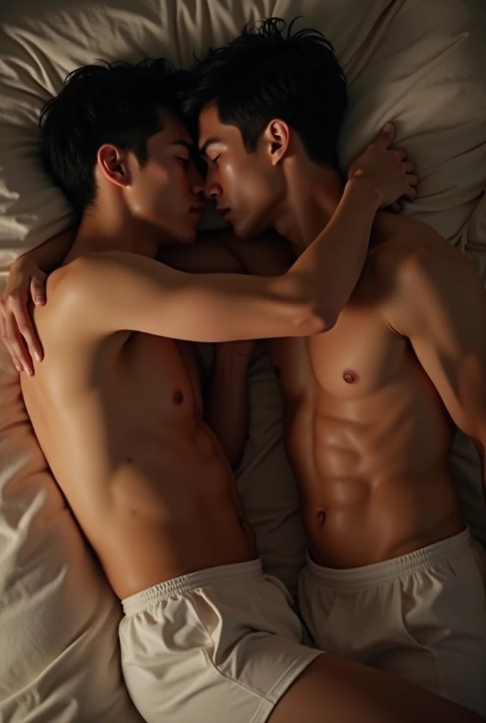 Hot two asian boys in early twenties doing porn in the bedroom