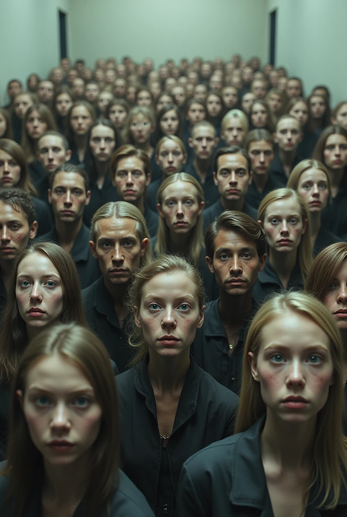 looking at the camera Losing a body part A large number of people