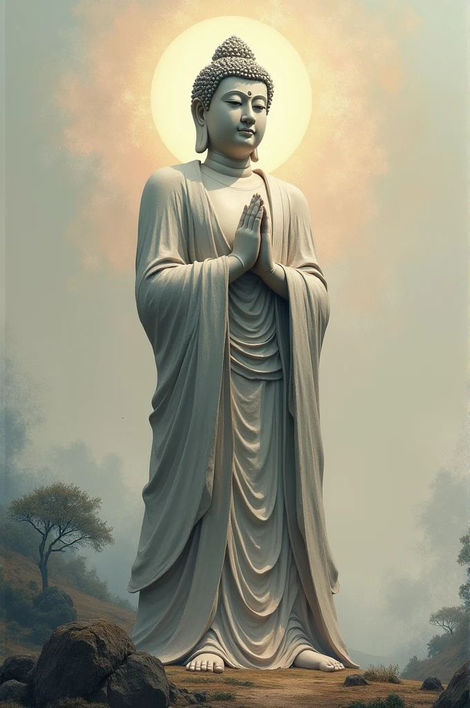 Creative Buddha ji portrait on 3feet x 8feet frame standing