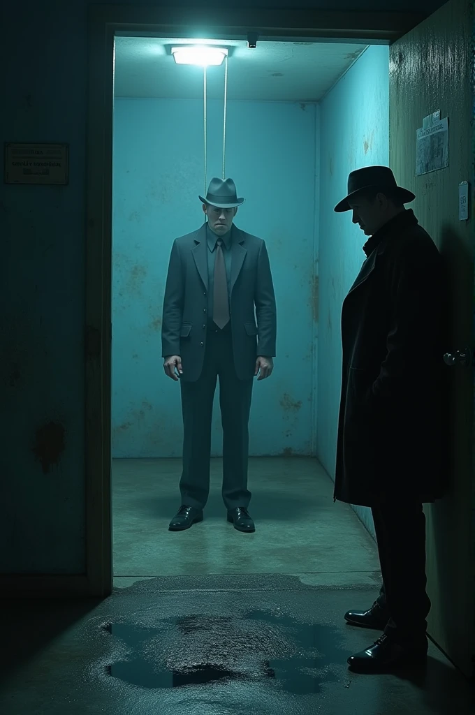 A detective is called to a scene where a man is found hanging from a noose in a completely sealed room. The only thing in the room is a puddle of water on the floor. How did the man manage to hang himself?Answer: He stood on a block of ice, which melted, leaving only the puddle of water.The