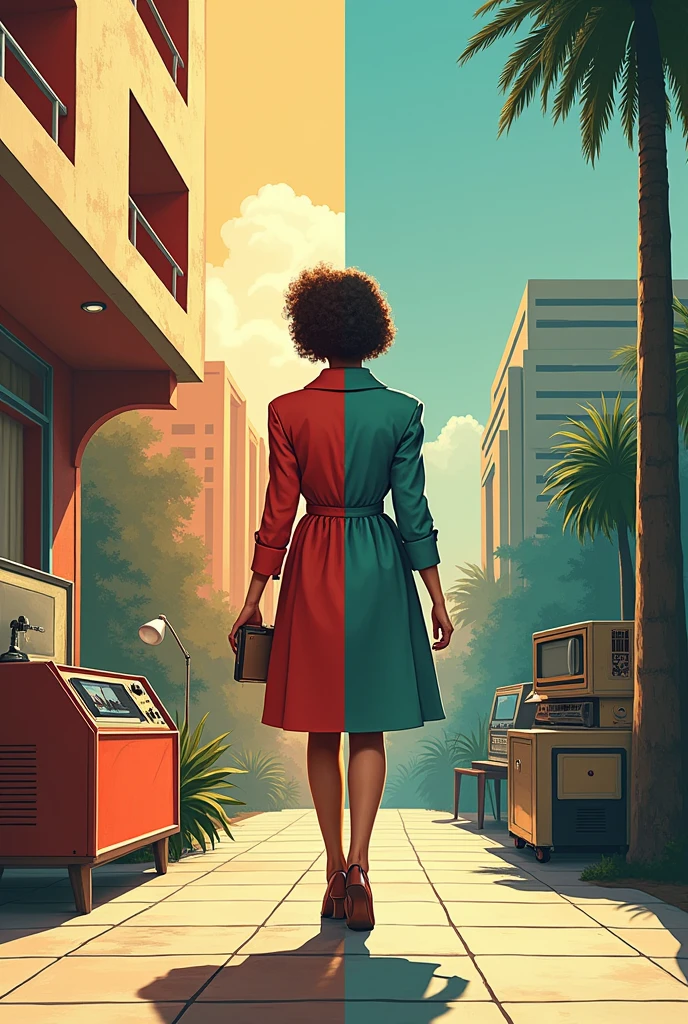 Draw from the 1950s on the left to the present day on the right.