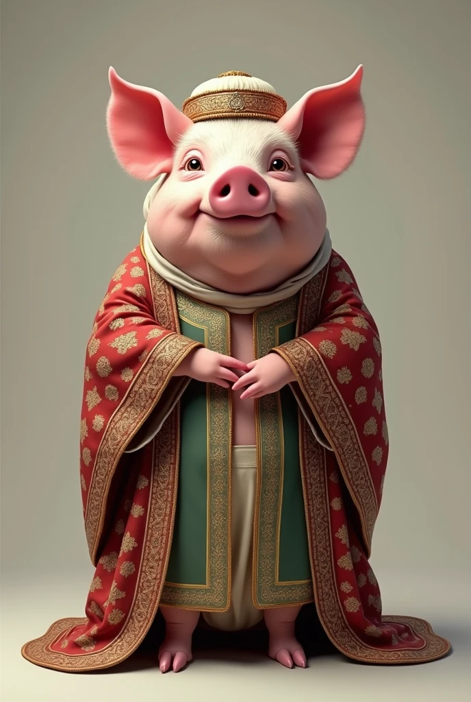 Pig wearing an Islamic costume