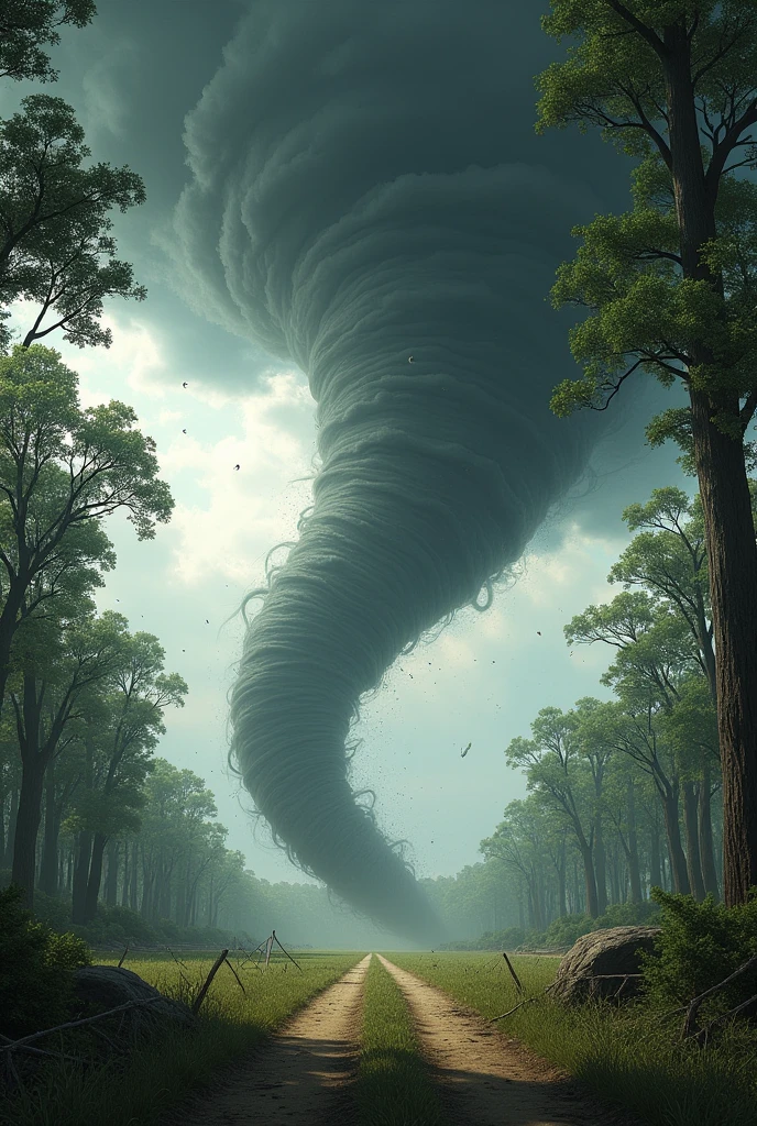 When a tornado comes the trees start shaking